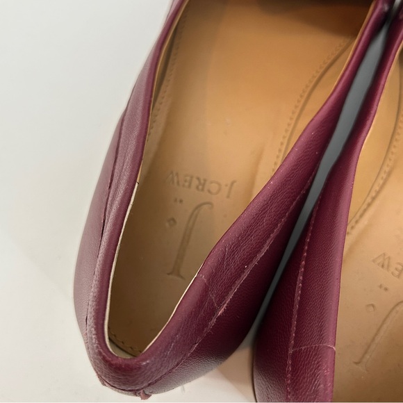 J. Crew Academy Loafer Burgundy Burnished Beet Stacked Heel size 8 - Picture 8 of 9